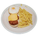 Egg, Cheese & Frankfurters Bun with Chips