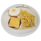 Cheese and Egg Burger with Chips